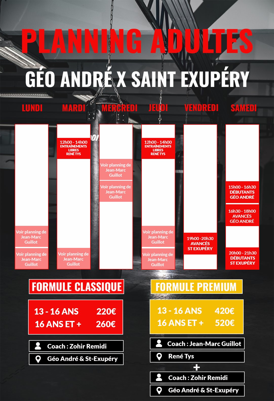 Zohir Remidi — planning adultes détaillé (Géo André x Saint Exupéry)